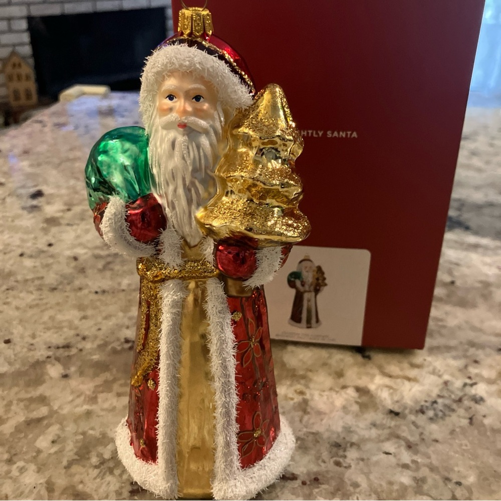 2021 Hallmark Keepsake Blown Glass Ornament Sprightly Santa Handcrafted Poland